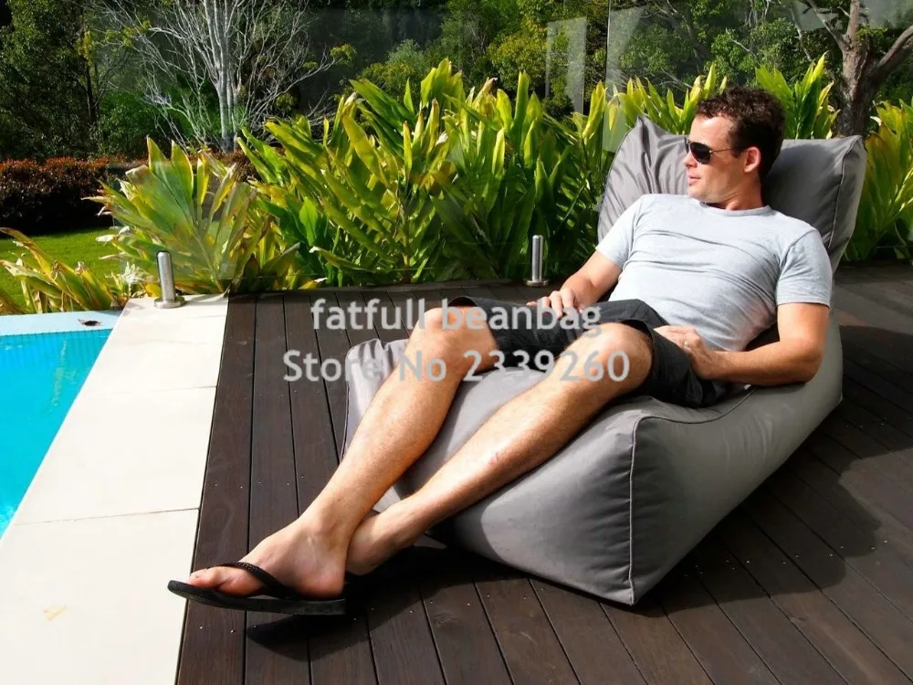 COVER ONLY , no filler -Living room bean bag game chair, outdoor garden hammock sofa beds-Grey cushion beanbags furniture