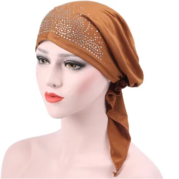 

Hat Muslim Women Muslim Ruffle Cancer Chemo Hat Beanie hooded Scarf Turban muslim head scarf Wrap Cap brand high quality c0412