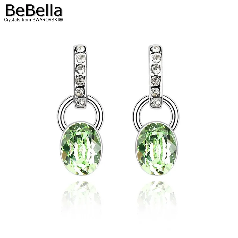 

BeBella oval crystal pendant drop earrings Crystals from Swarovski Elements fashion jewelry Christmas gift for women girl 2018