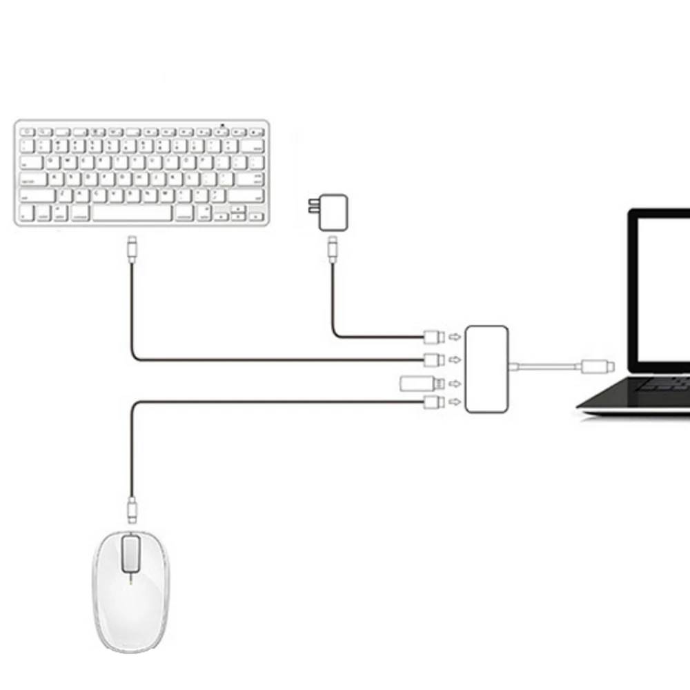 Elisona 4 в 1 многоразовый концентратор Type C USB 3 0 USB2.0 порт зарядный конвертер адаптер