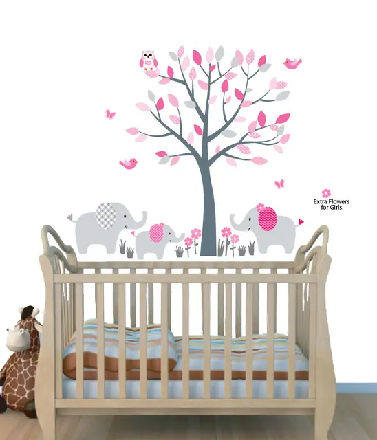 Elephant Tree Nursery Sticker Decal S Room Wall Decor Elephant Tree Nursery Sticker Decal S Room Wall Decor Art 68x63in