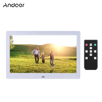 

Andoer 10 Inch IPS Digital Photo Frame 2.4G Ultra-sensitive Remote Control with MP3 MP4 Picture Player Alarm Clock/ Calendar