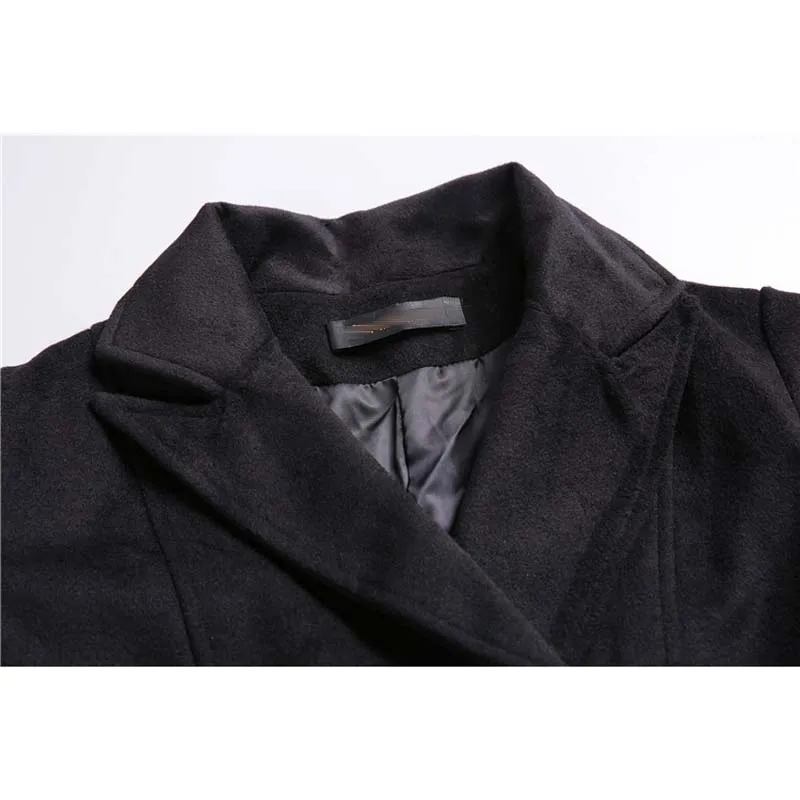 Cachemire Femmes vent Double Veste Femme Pardessus À Nouveau Boutonnage Mode Coupe Faux Hiver Laine Automne Manteau Tranchée Long wN80nm