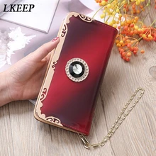 Candy-colored Bright Leather Wallet Long high-quality Designer Ladies Wallet Luxury Wallet With Diamond Wallet Translucent