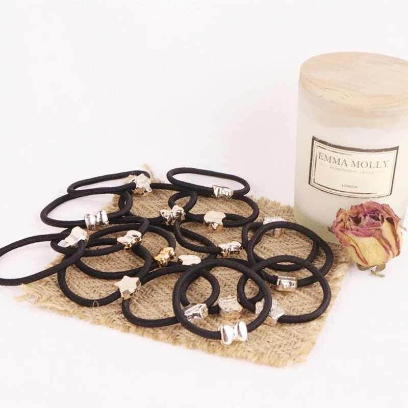 

10PCS Nylon Elastic Hair Gum Rubber Bands Black Elastic Hair Band Scrunchy Ponytail Hair Ties For Women Hair Accessories
