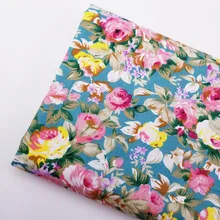 Хлопковая саржевая ткань с цветочным принтом, лоскутное шитье, Ручное шитье, ручная работа, платье ручной работы, ткань, постельные принадлежности для взрослых и детей, ширина 160 см