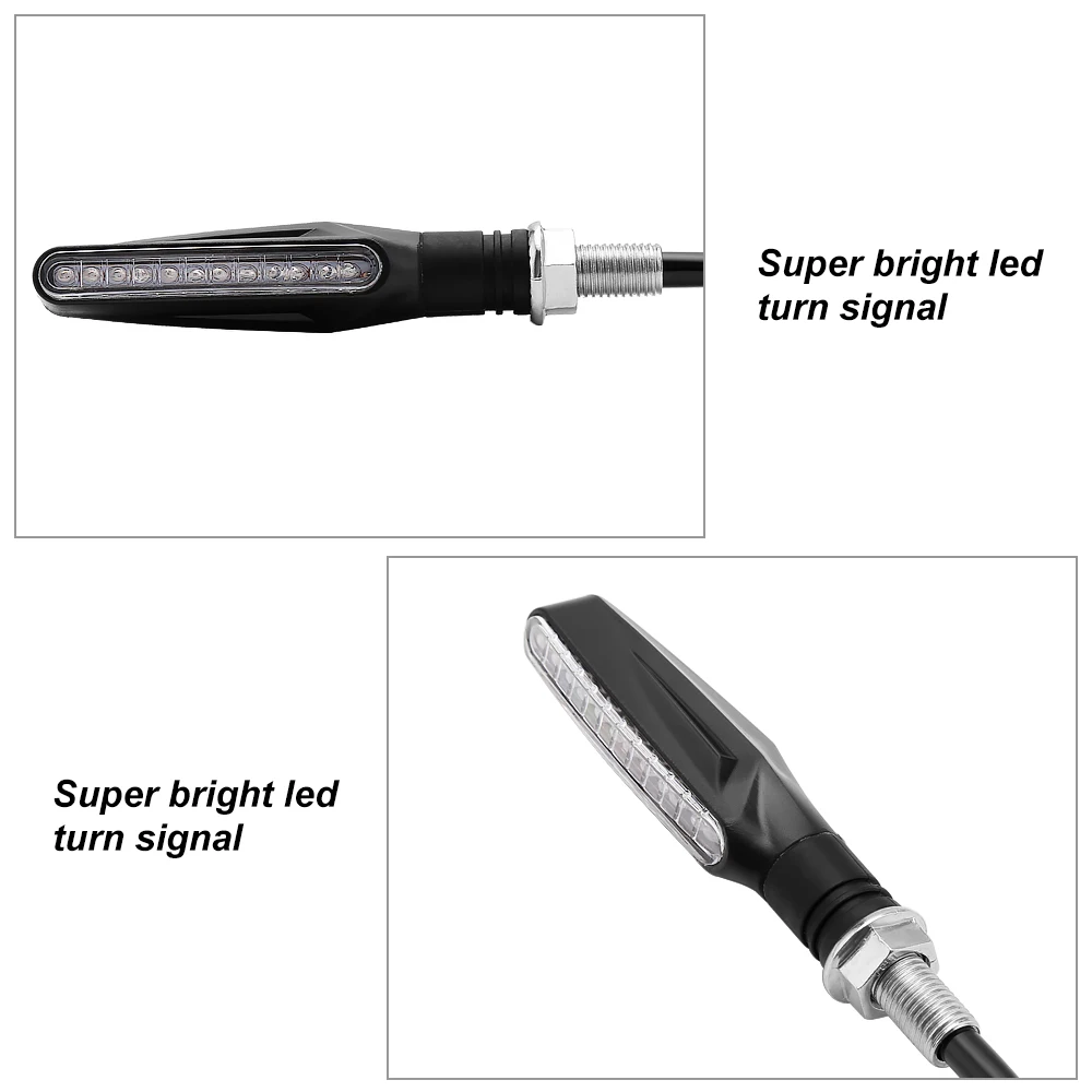 2 шт. 12 Светодиодный индикатор поворота для мотоцикла Гибкая мигающая мотоциклетная сигнальная лампа для Harley