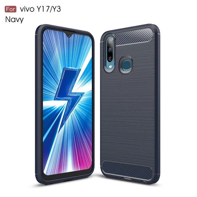 Чехол Vivo Y17 чехол в деловом стиле мягкая силиконовая резиновая броня защитный для