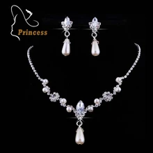 2016 Vogue Alloy Necklaces Earrings Rhinestone Marriage ceremony Rhinestone Bridal Jewellery Units Wholesale Jewelry For Ladies B5