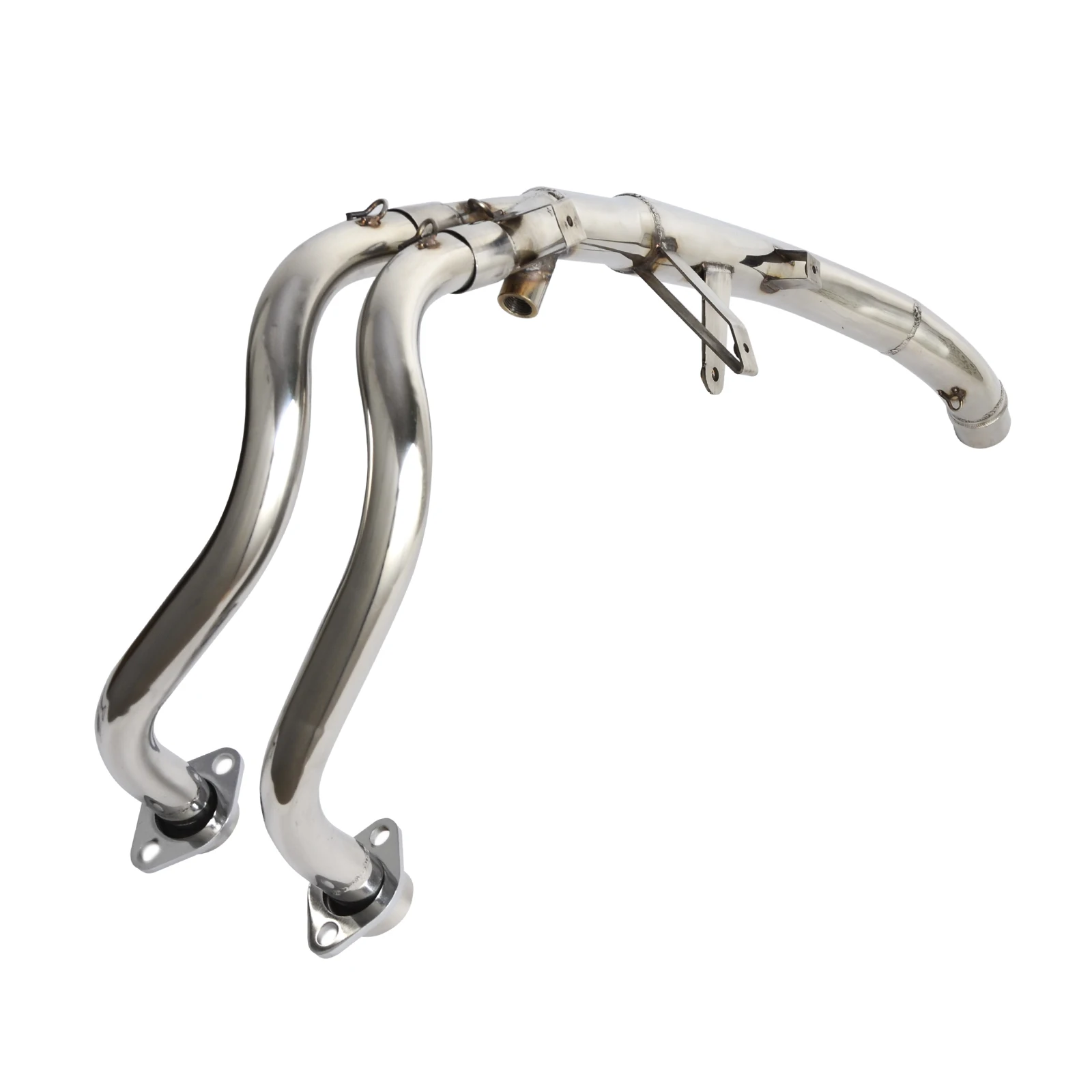 NICECNC Motorcycle Stainless Steel Slip On Exhaust Header Down Pipe /& Exhaust Mid Pipe for CBR500R CB500F CB500X 2013-2015 H-onda