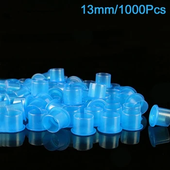 

1000Pcs 13mm Large Size Blue Plastic Flat Tattoo Pigment Ink Cap Cups With Bottom for Tattoo Cleaning Tool accessoire de tatoo