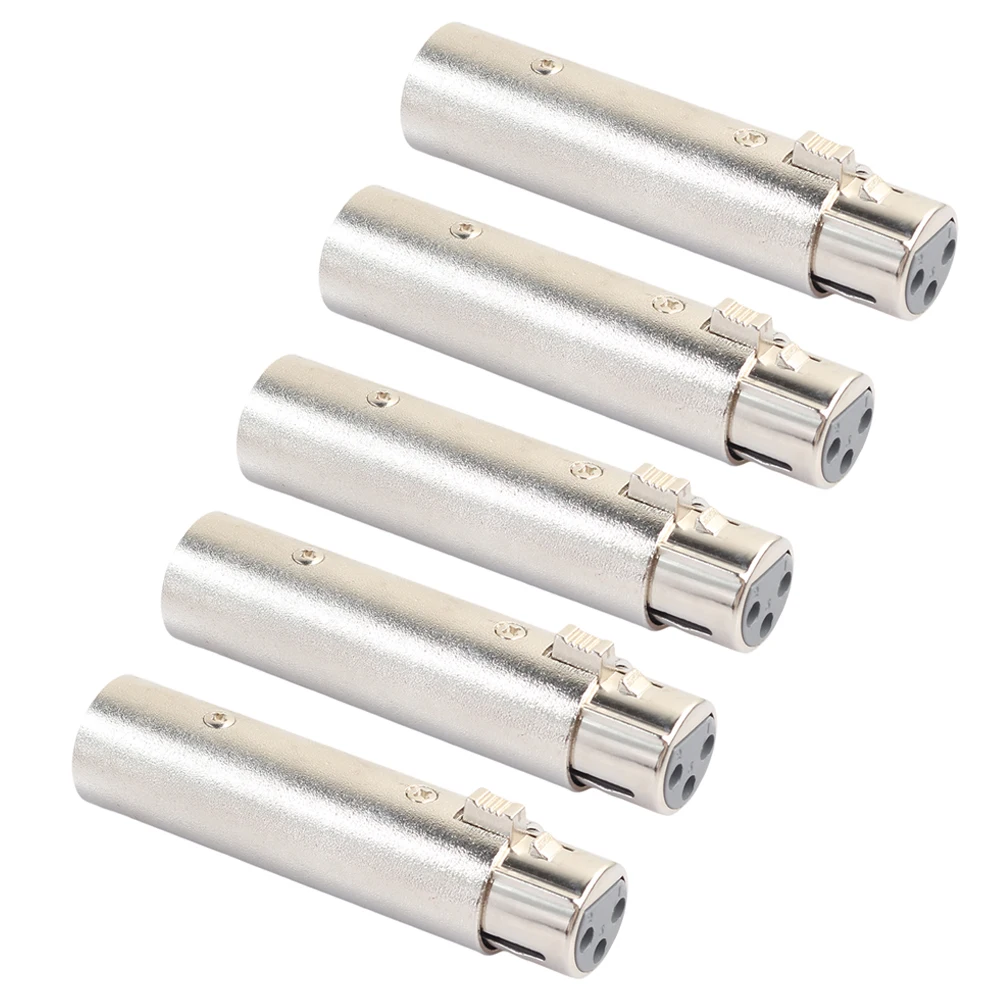 

Zinc Alloy 5pcs XLR 3Pin Male to Female phase reverse adapter Plug Socket Cable Connector