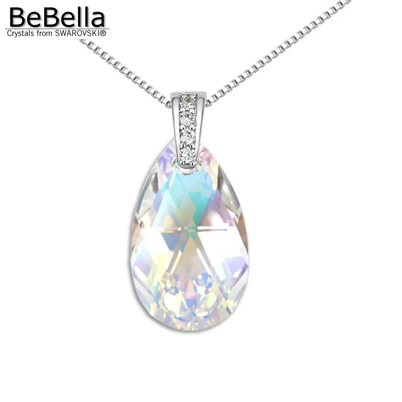 

BeBella pear shaped pendant necklace made with Austrian crystals from Swarovski crystal drop pendant for 2018 Christmas gift