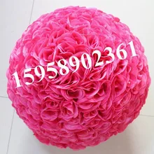 SPR 40 см* 1 шт Роза целующийся шар искусственный шелк цветочное свадебное украшение-слива/фуксия-цвет
