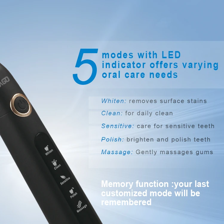 Adult 5 Mode Rechargeable Sonic Electric Toothbrush 6