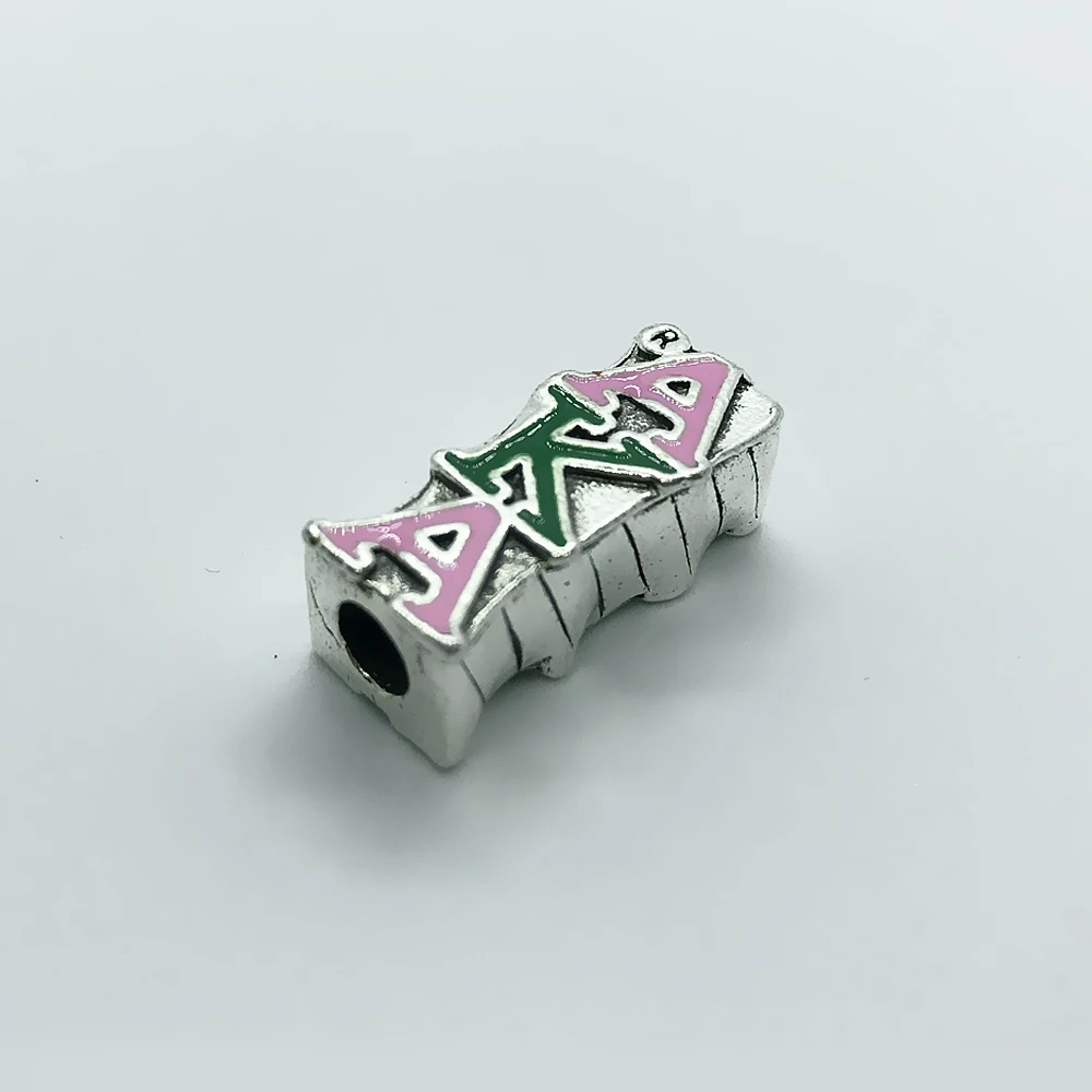 

Fashion university Greek letter society AKA sorority jewelry charm enamel metal big hole beads pendant