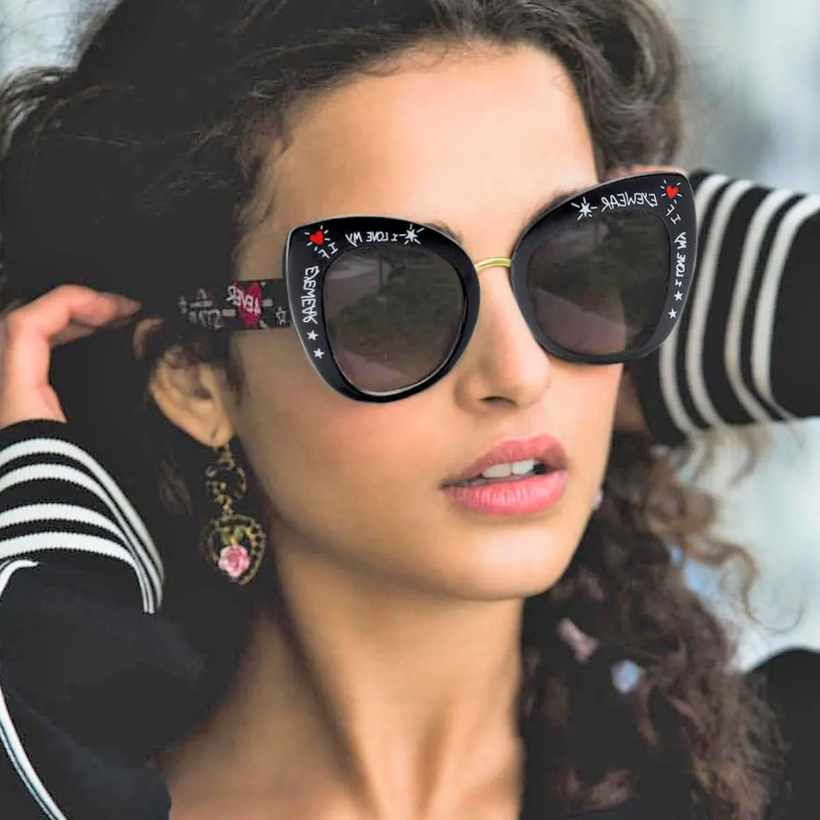 

Cat Eye Big Frame Sunglasses Men Women Fashion Shades UV400 Vintage Glasses Oculos 45653