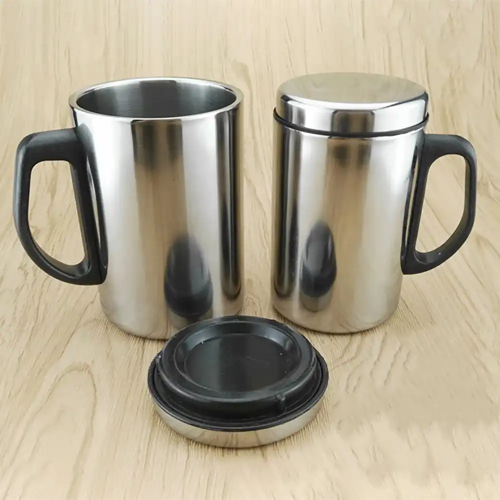 tazas de caf/é expreso Tazas de caf/é tazas de acero inoxidable cocina reutilizable acero inoxidable gris aislamiento de calor para el hogar doble pared