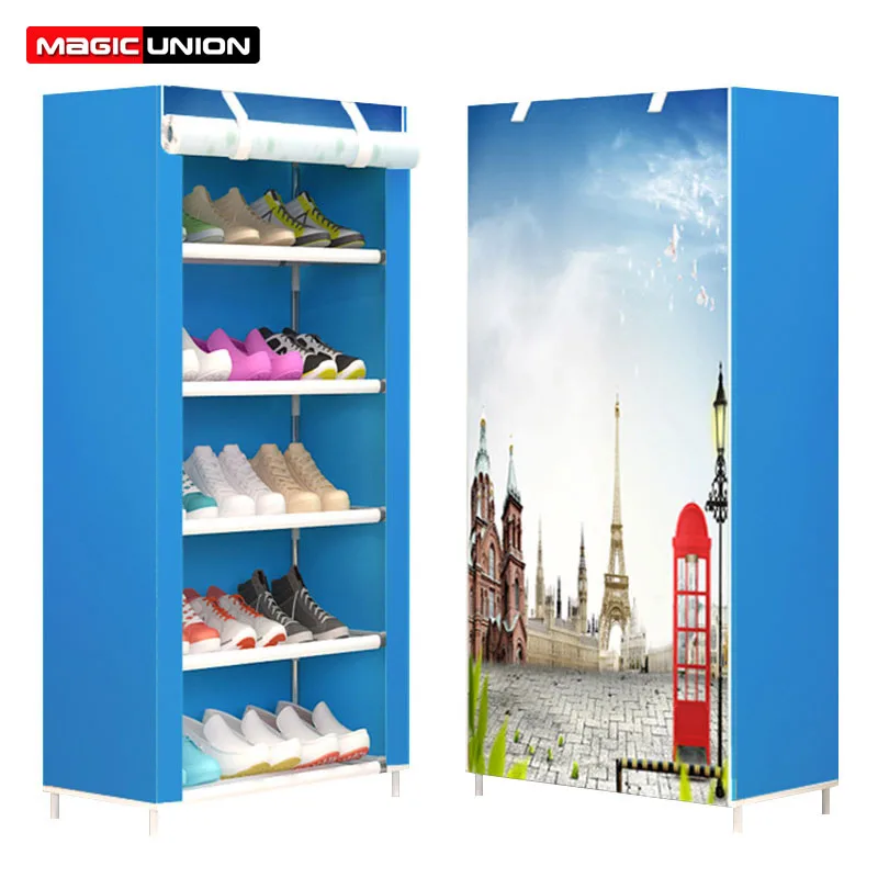 

Magic Union Thicken Non-woven 6 Layer Shoes Rack Dustproof DIY Assembly Shoes Storage Standing Shoe Racks organizador de zapatos