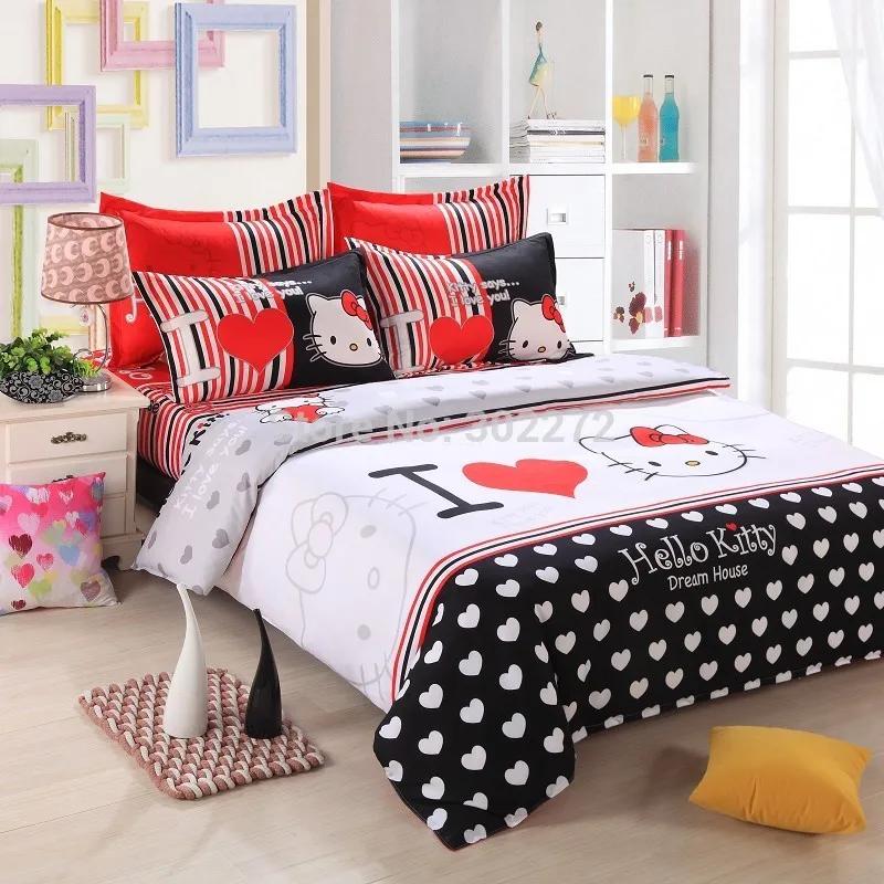 Unikea Home Textiles Bedclothes Heart Shaped Hello Kitty Child