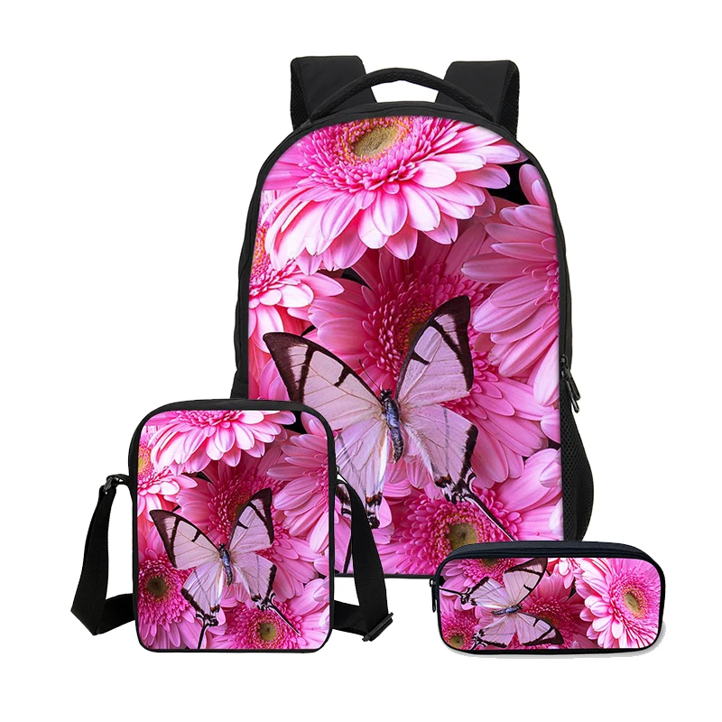 VEEVANV 3 шт./компл. модные 3D с рисунком «бабочки», книжные сумки рюкзаки из плотной ткани Для женщин сумки на плечо Детские рюкзаки для девочек школьная сумка - Цвет: 14