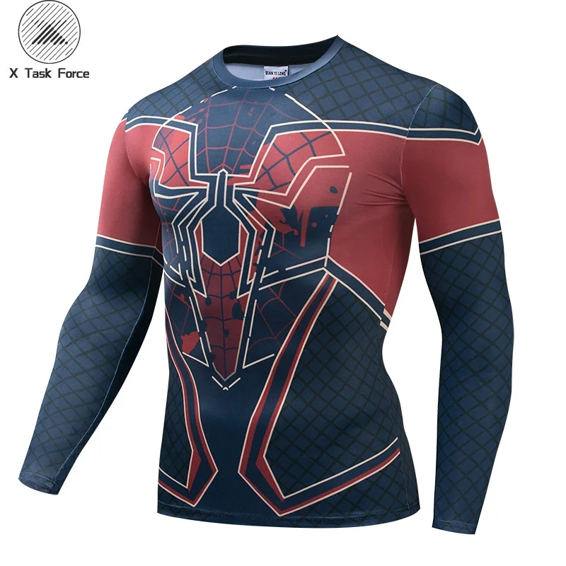 

Long sleeve Spiderman 3D Printed T shirts Men Compression Shirts 2019 Character Comics Tops For Male Cosplay Costume Clothing