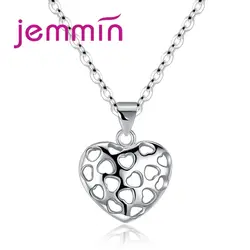 JEMMIN Высокое качество сладкий полый сердце 925 пробы серебро цепочки и ожерелья модные украшения вечерние обручение подарок для женщи