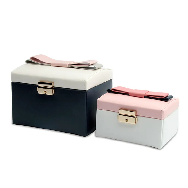 Japanese Style bowknot jewelry box jewelry collection box with lock wedding gifts for girlfriend's birthday jewelry organizer