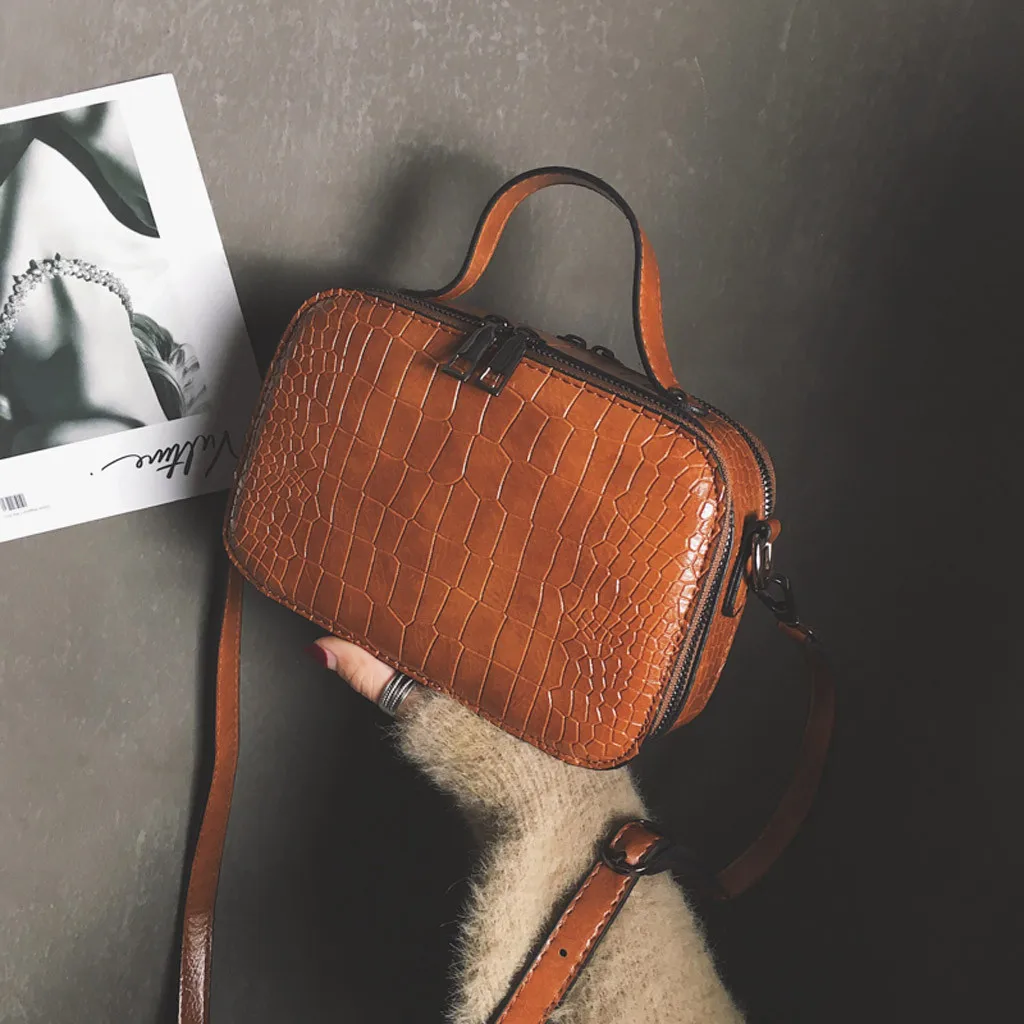 

Crocodile Pattern Leather Crossbody Bags For Women 2019 Fashion Small Solid Colors Shoulder Bag Female Handbags and Purses Sac