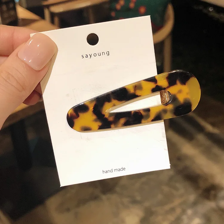 Triangle-Leopard Ins Популярные Винтажные заколки для волос из ацетата для женщин леопардовые Galaxy заколки для волос металлические заколки для волос для девочек японские аксессуары для волос - Color: Triangle-Leopard