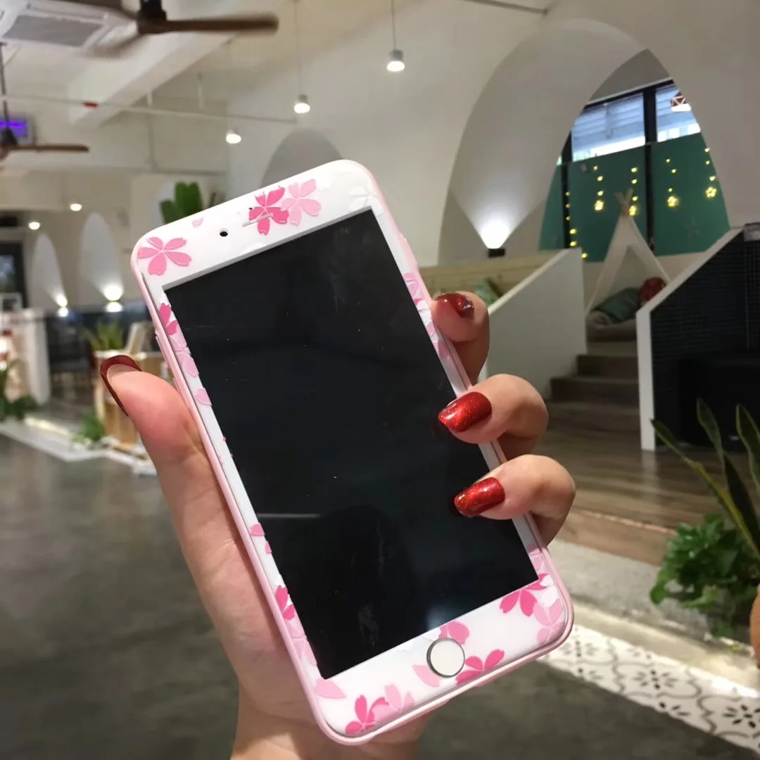 Сейлор Мун Cardcaptor Сакура цветы шаблон закаленное стекло для iPhone 6 6S 7 Plus 8 Защитная пленка для экрана