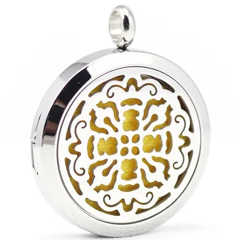 

30mm stainless steel new design aroma aromatherapy essential oil diffuser pendant necklace