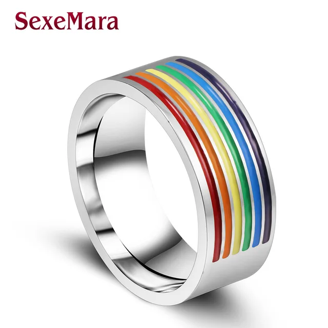 Rainbow Ring For Men Women 316l Stainless Steel Wedding 8 10mm Rainbow Ring For Men Women 316l Stainless Steel Wedding 8 10mm Wide Pride