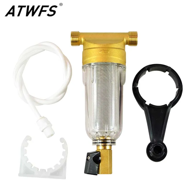 ATWFS 1/2 Inch / 3/4 Inch Copper Port Cleaner Filter Household Whole House Water Filter Pipes