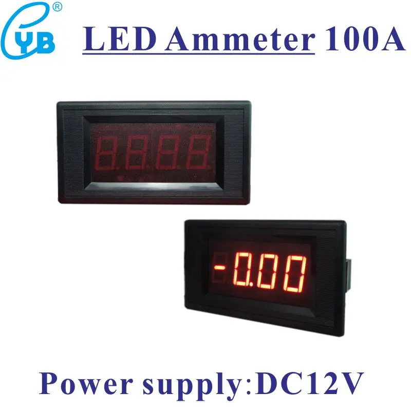 DC 100A DC Ammeter Ampere Meter LED Digital Amp Panel Meter Current