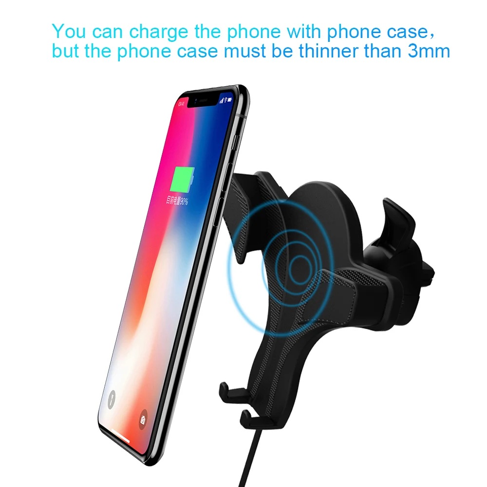 Ascromy Wireless Car Charger Air Vent Phone Holder Mount For iPhone X 8 Plus Samsung Galaxy S9 Plus S8 Note 9 8 QI Fast Charging (11)