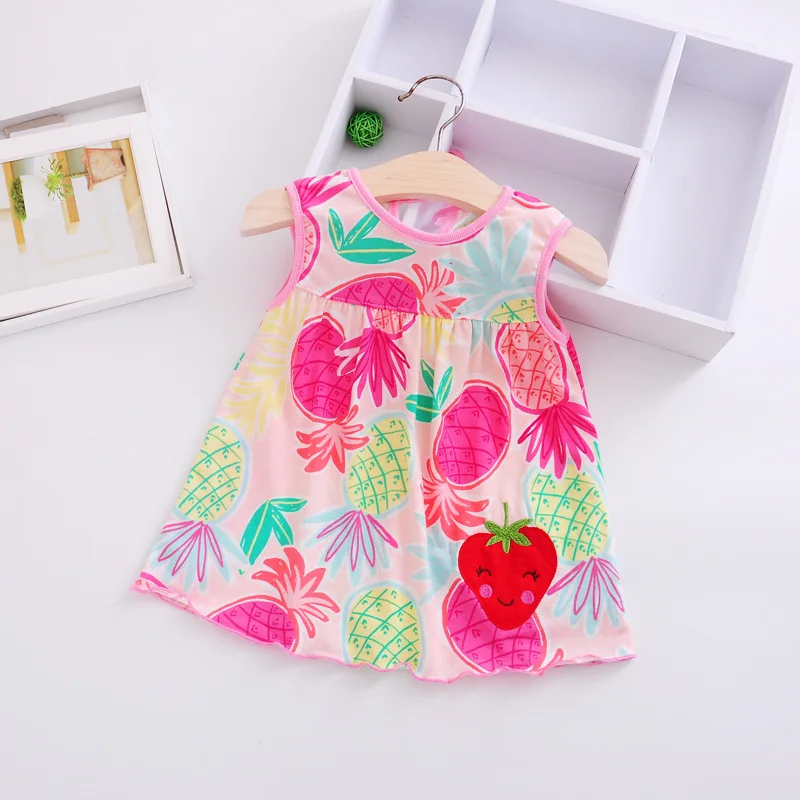 

0-2T Casual Summer Baby Dress Cotton Floral Infant Girl Dresses Ruffles Toddler Baby Girl Clothes 1-2 years old newborn dress