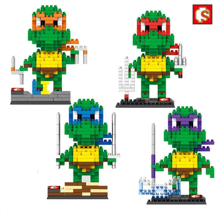 

High Quality SEMBO Mini Blocks Plastic DIY Building Bricks Cute Cartoon Model Turtles Anime Educational Kids toys Children Gifts