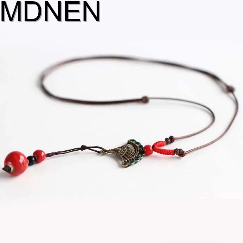 Mdnen 2018 ручной работы Цепочки и ожерелья Для женщин керамики S кулон Модные женские