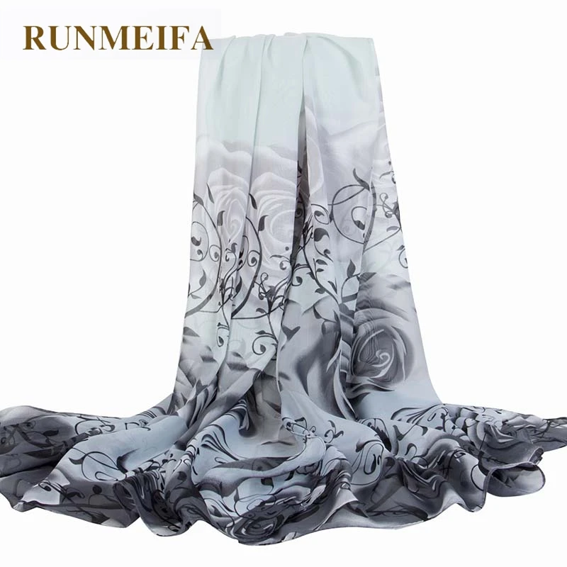 Runmeifa розы пляж шарф парео Лето шифон шелковый Cover Up Солнцезащитный крем Пляж шаль