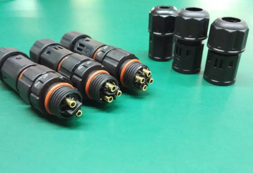 Стандартный M19 3 Pin 250V 20A IP68 мужской и женский электрический разъем размер кабеля