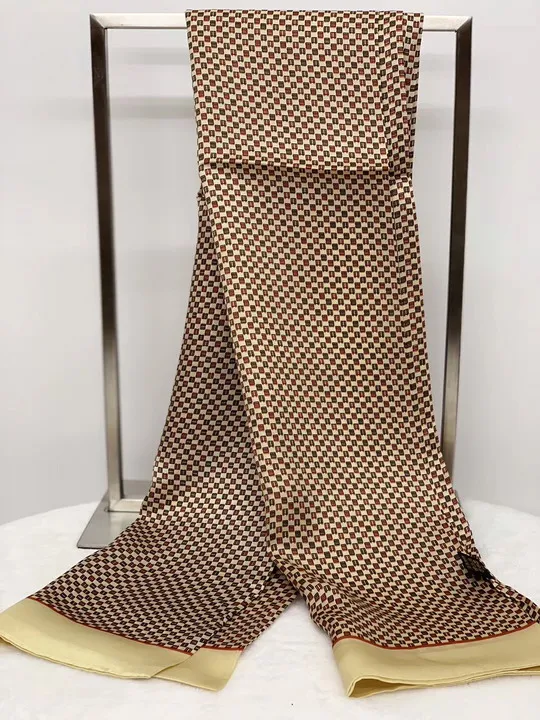 Винтаж шелк тутового шелкопряда шарф для мужчин Пейсли цветочный узор печати двухслойный шелковый атлас шейный платок 30 шт Смешанные#4092