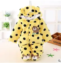  HH Baby Winter Romper Warm Hlannel Plush Jumpsuit Baby Girl Boys Bear Animal Costume Hooded Newborn Baby Bear Pajamas Overalls 