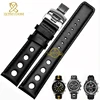 Genuine leather bracelet watchband sport watch strap 20mm mens wristwatches leather band belts wristband black orange stitched ► Photo 2/6