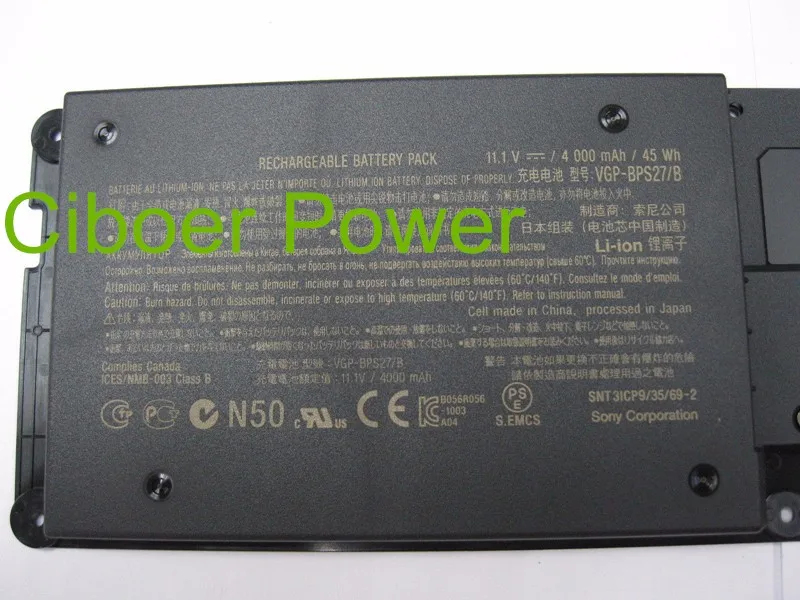 Оригинальная батарея для ноутбука 45Wh 4000 мАч VGP-BPS27 для Z VPCZ21V9E VGP-BPS27/B VGP-BPS27/N/X VGP-BPSC27