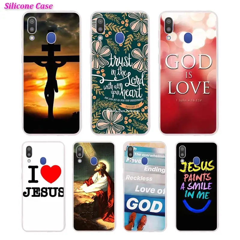 Silicone Phone Case Christian Jesus Bible Verse Printing for Samsung