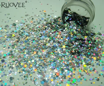 

MRMX-0100 Mix Round glitter Dot Shape Flake nail glitter powder for nail Gel polish, acrylic nails and Make up decoration