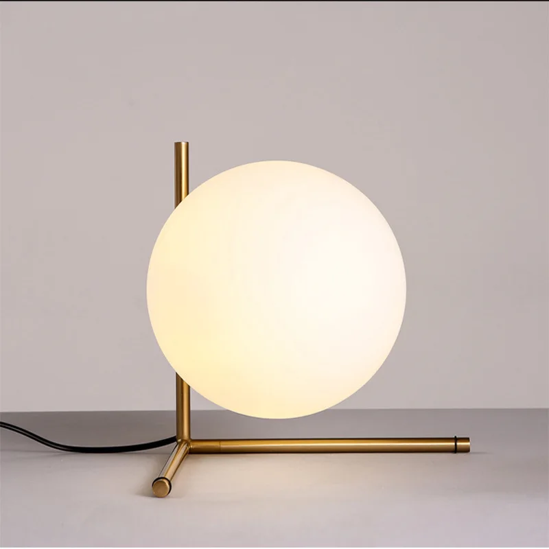 Nordic Simple Bedroom Bedside Lamp Individual Decorative Atmosphere Table Post-modern Glass Ball | Лампы и освещение