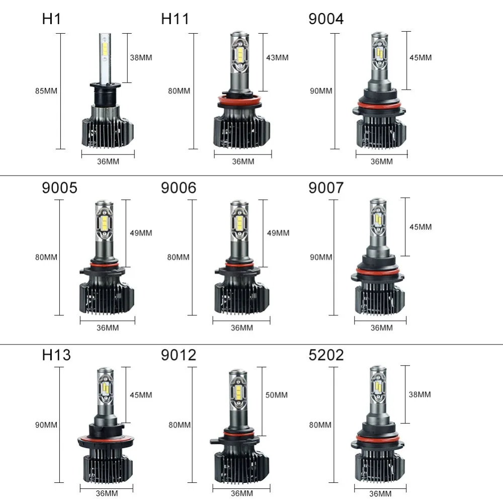 H11 светодиодная Автомобильная фара H4 H7 H1 H13 9004 9005 HB3 9006 HB4 9007 9012 5202 DC 12V автомобильная