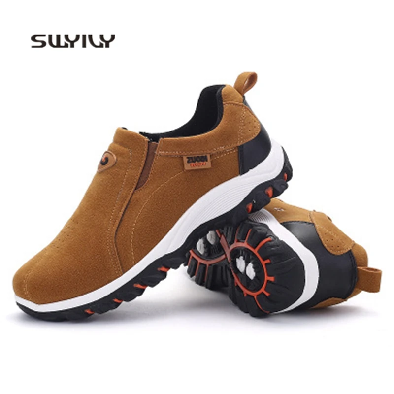SWYIVY Men Sport Shoes Large Size 47 Nin-slip Hiking Shoes For Men 2018 Outdoor Autumn Light Weight Men Sneakers Slip-on